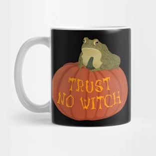 Halloween trust no witch enchanted toad on a pumpkin Mug